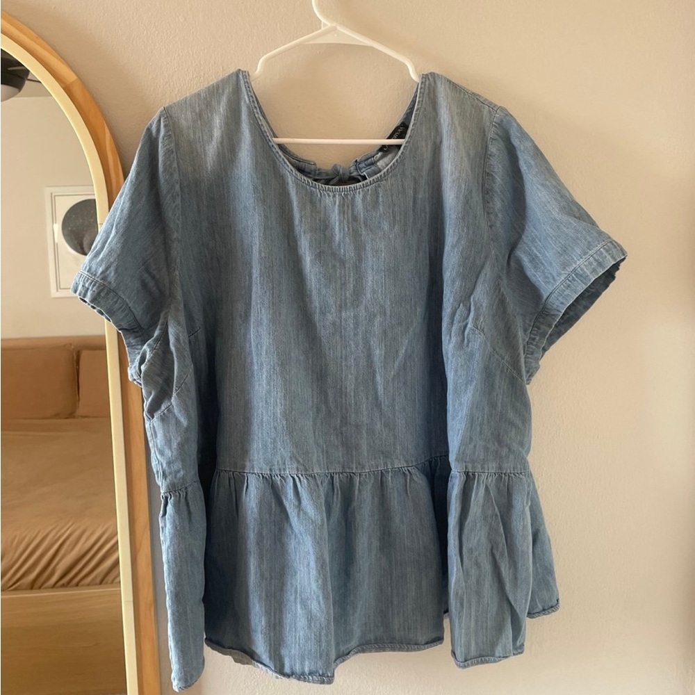 Lane Bryant Light Blue Denim Top